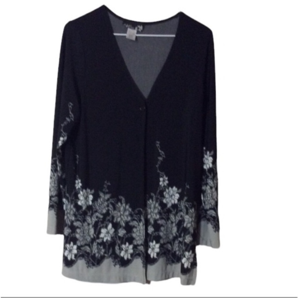CSC STUDIO Black And Gray CARDIGAN Size LARGE